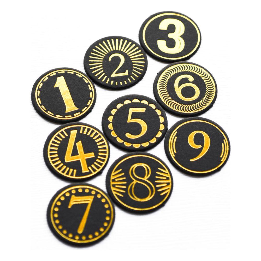 Memory Box Advent Foil Black Circle Tabs st020 close