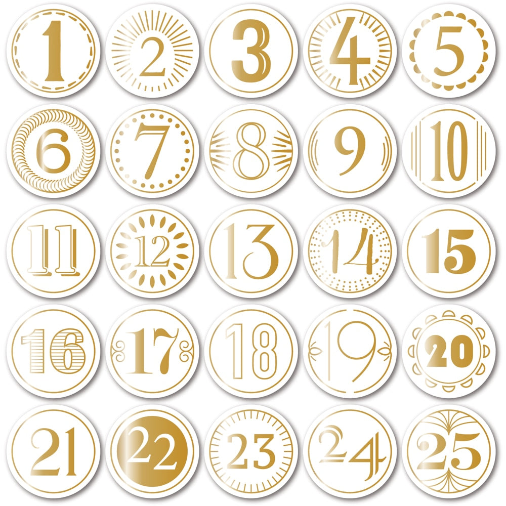 Memory Box Advent Foil White Circle Tabs st021