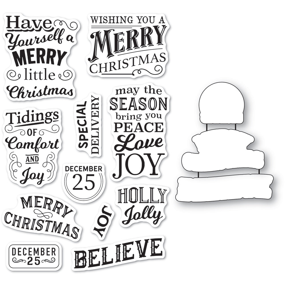 Memory Box Be Merry Clear Stamp Set and Die Set cl5287d
