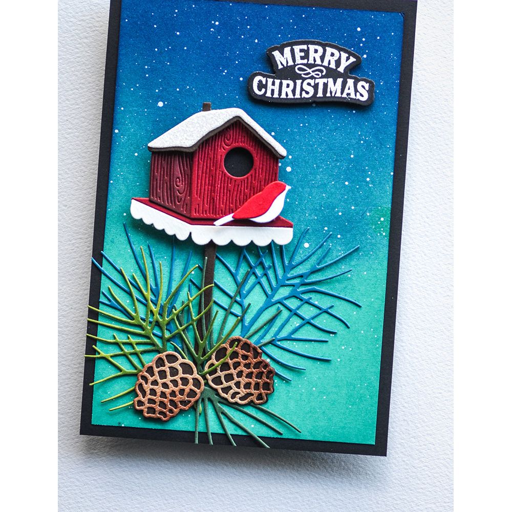 Memory Box Be Merry Clear Stamp Set and Die Set cl5287d bird house