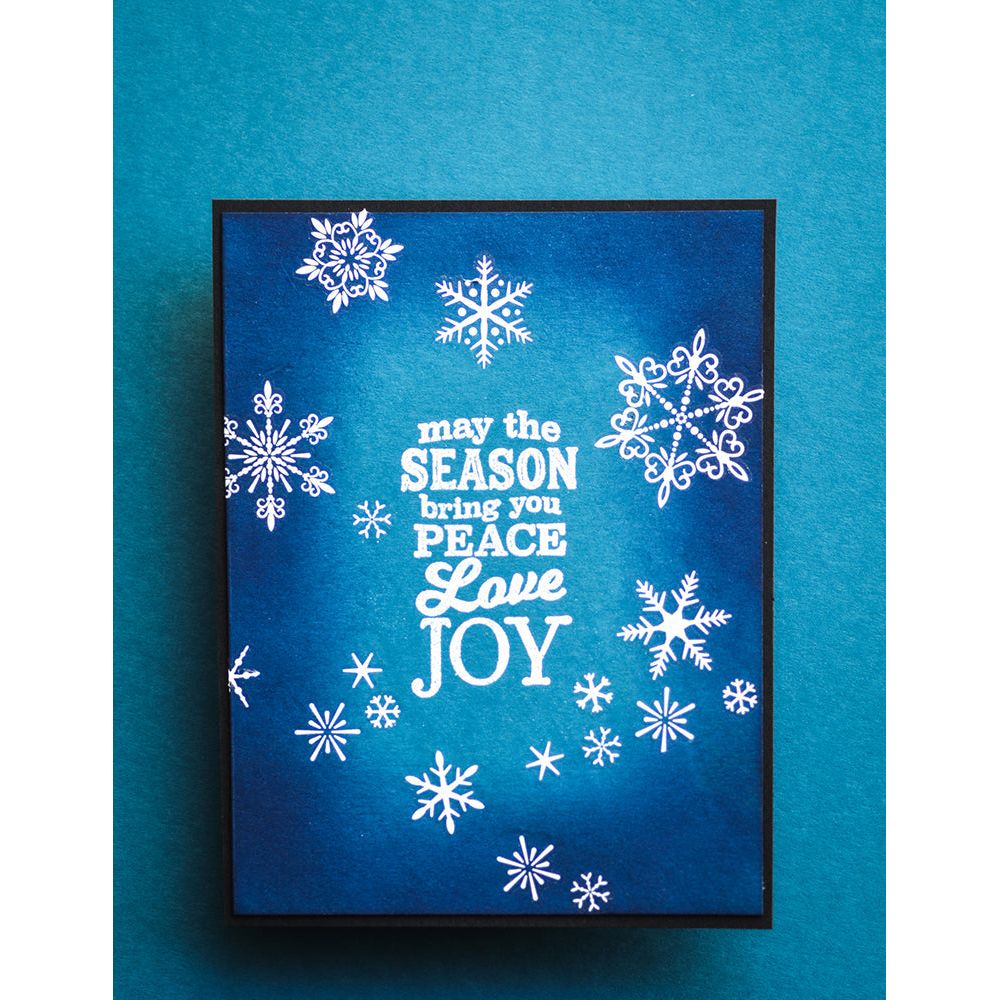 Memory Box Be Merry Clear Stamps cl5287 snowflakes