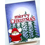 Memory Box Benson Mouse Dies 94998 mouse with red clothing moon with trees christmas card
