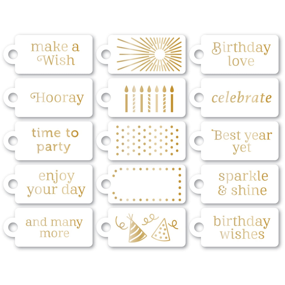 Memory Box Birthday Party Foil Greeting White Tags st040