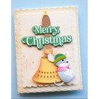 Memory Box Brass Handbell Dies 95000 mouse with green hat merry christmas card