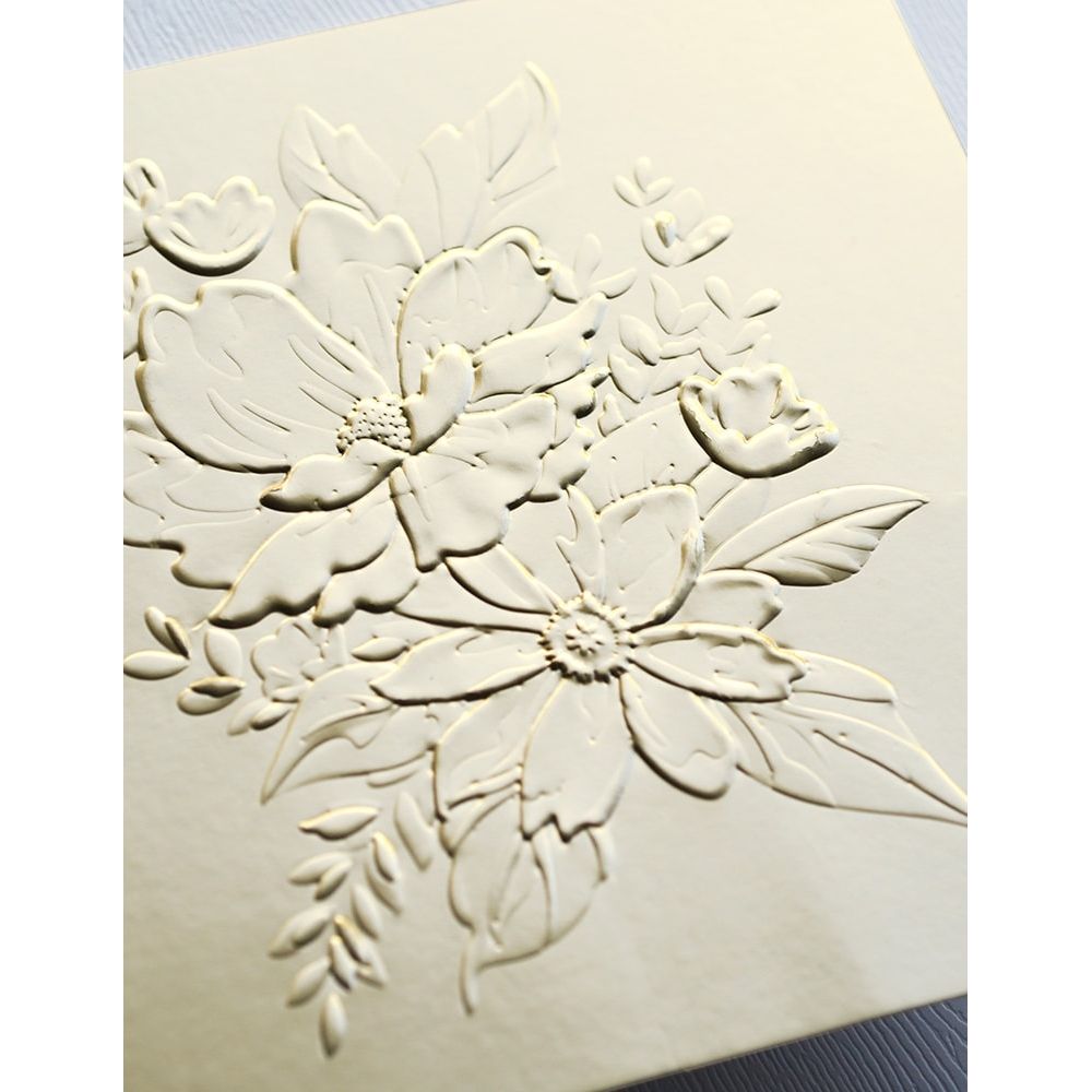 Memory Box Breezy Bouquet 3D Embossing Folder and Die ef1024 pieces white