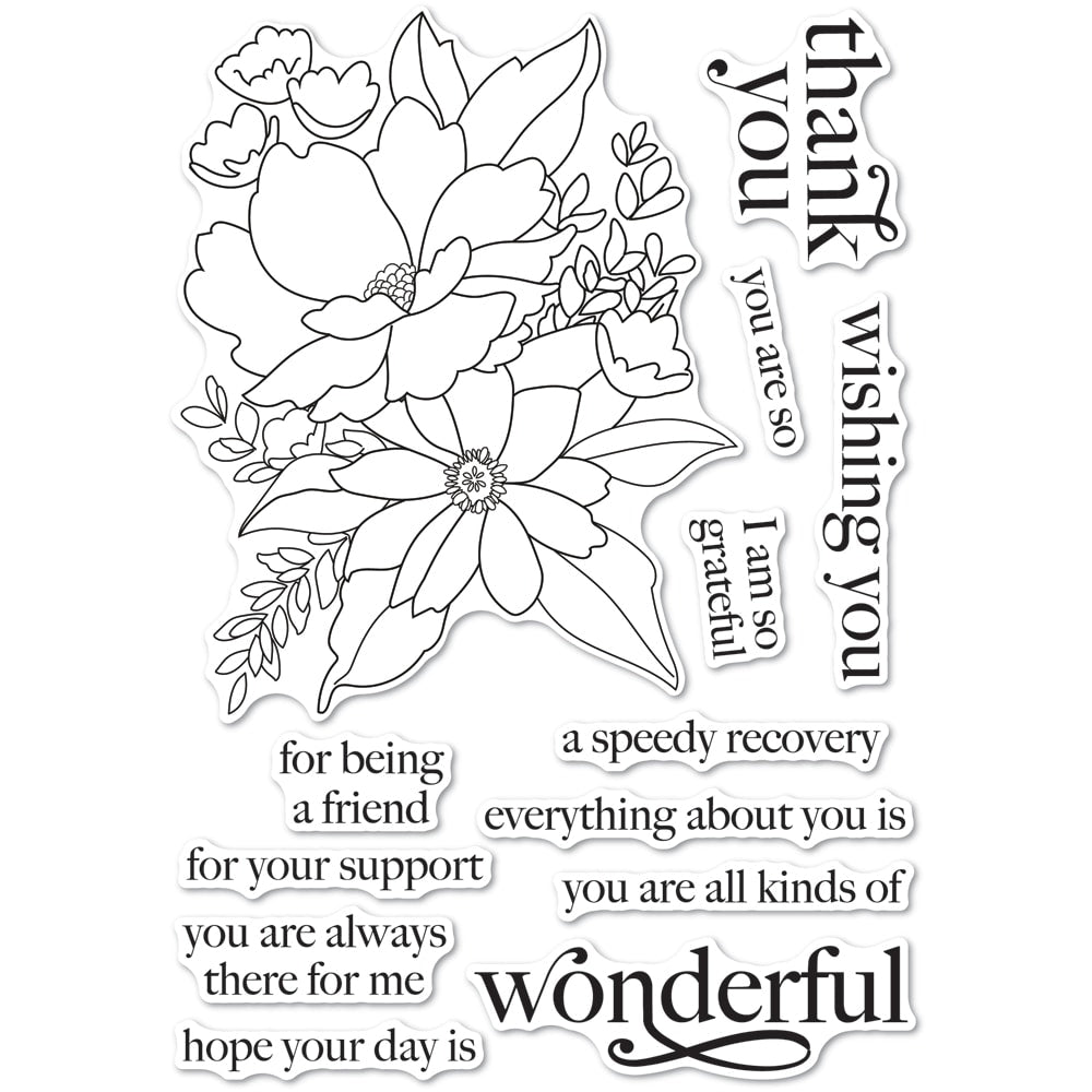 Memory Box Breezy Bouquet Clear Stamps cl5277