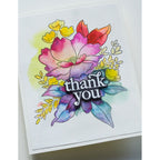 Memory Box Breezy Bouquet Clear Stamps cl5277 thank