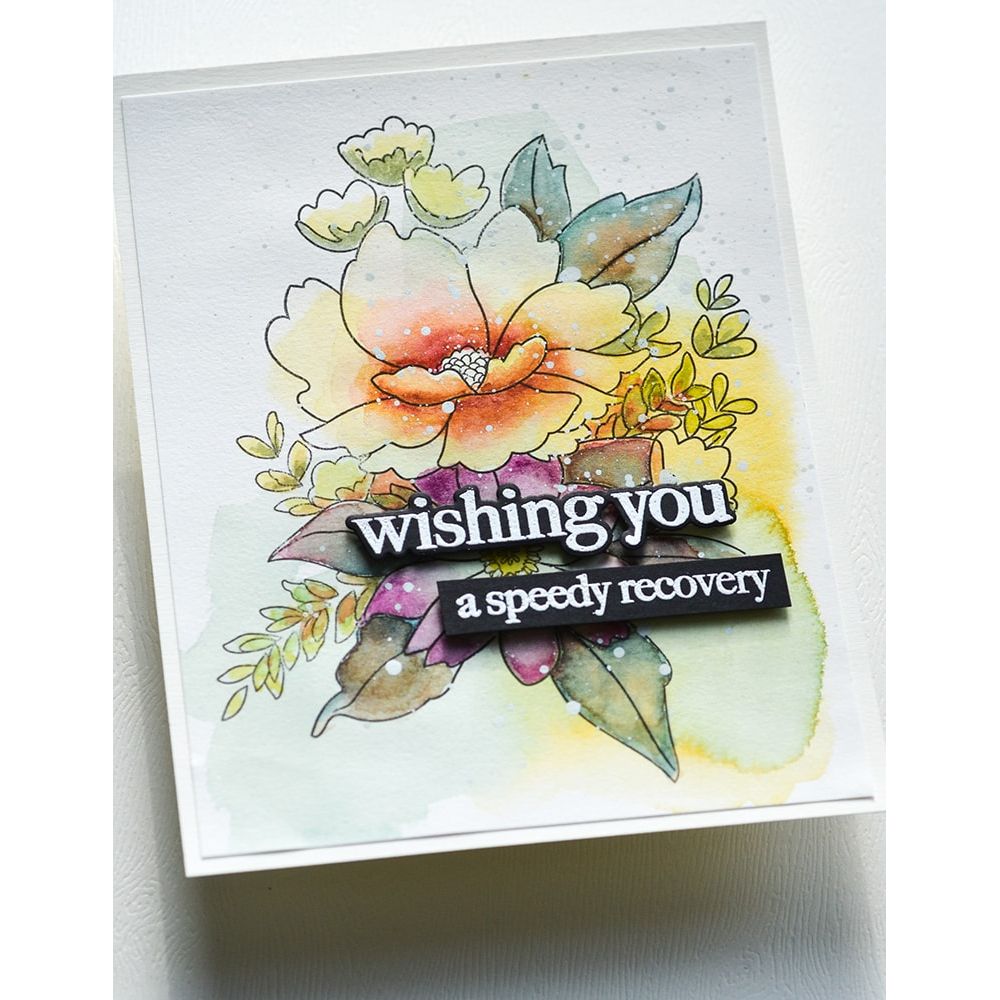 Memory Box Breezy Bouquet Stamp And Die Set cl5277d wishing 