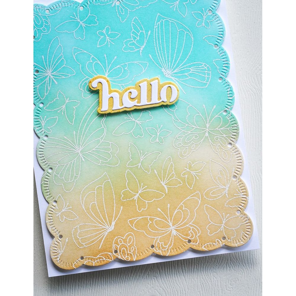 Memory Box Butterfly Kaleidoscope Cling Stamp cs2085 hello