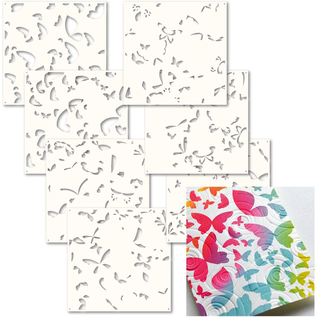 Memory Box Butterfly Kaleidoscope Stencil Set 88634