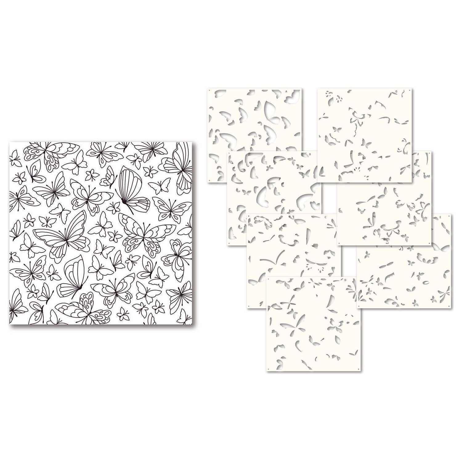 Memory Box Butterfly Kaleidoscope Stencil and Stamp Bundle