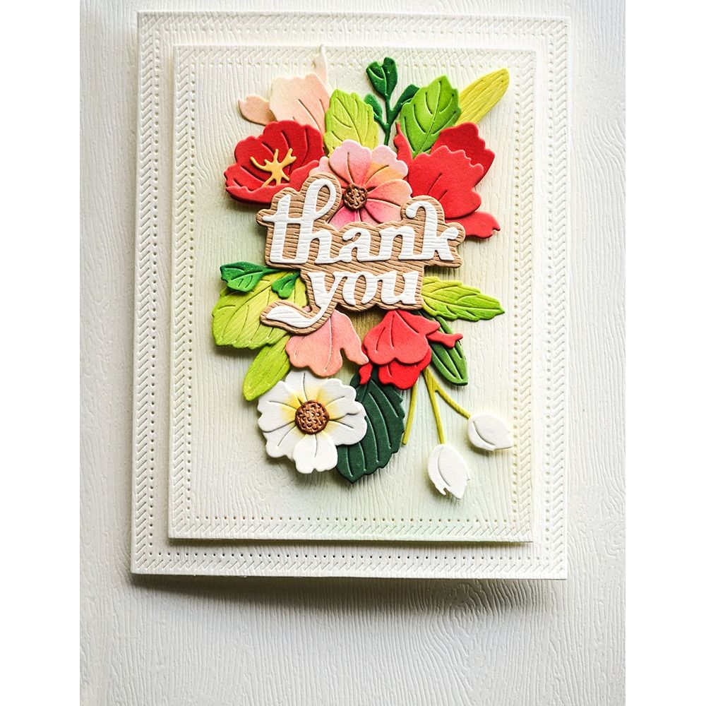 Memory Box Cheery Thank You Dies 94886 flowers