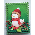 Memory Box Christmas Charm Holly and Pine Die Bundle white bird with red hat
