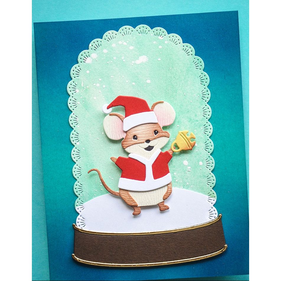 Memory Box Christmas Charm Mouse Die Bundle mouse with bell card