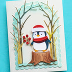 Memory Box Christmas Charm Penguin Die Bundle penguin on stump berries 