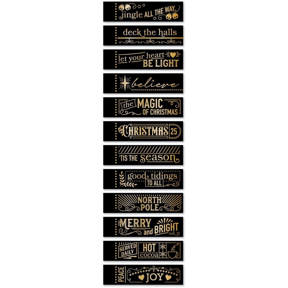 Memory Box Christmas Magic Labels Black Foil Tabs st037