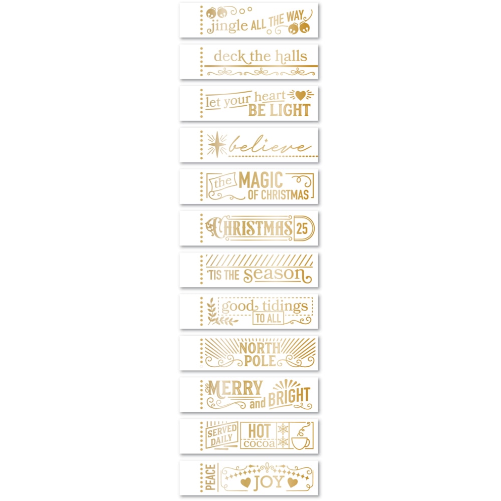 Memory Box Christmas Magic Labels White Foil Tabs st036