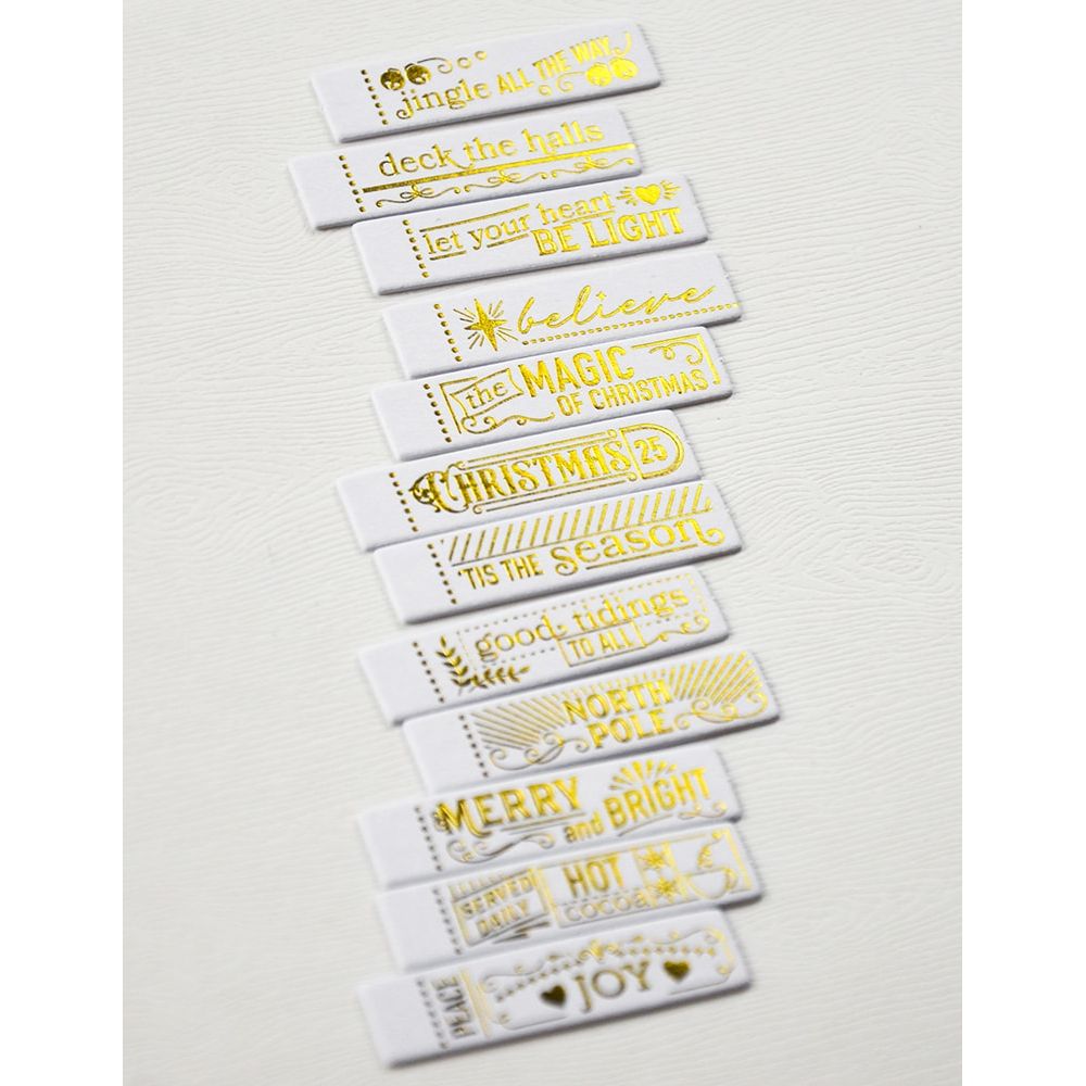Memory Box Christmas Magic Labels White Foil Tabs st036 examples