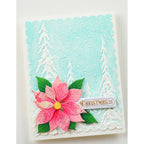 Memory Box Christmas Magic Labels White Foil Tabs st036 poinsettia