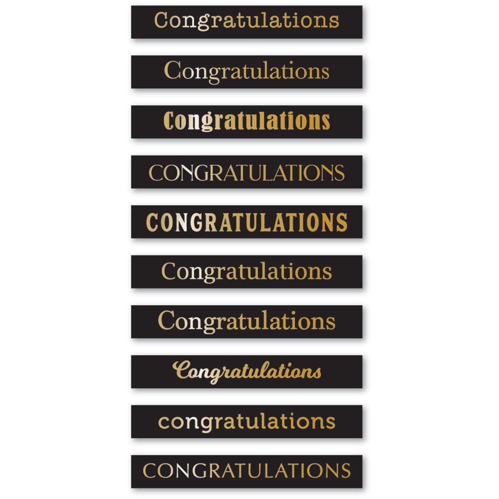 Memory Box Congratulations Foil Greetings Black Tabs st029