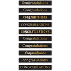 Memory Box Congratulations Foil Greetings Black Tabs st029