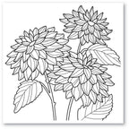 Memory Box Dahlia Stems Cling Stamp cs2087
