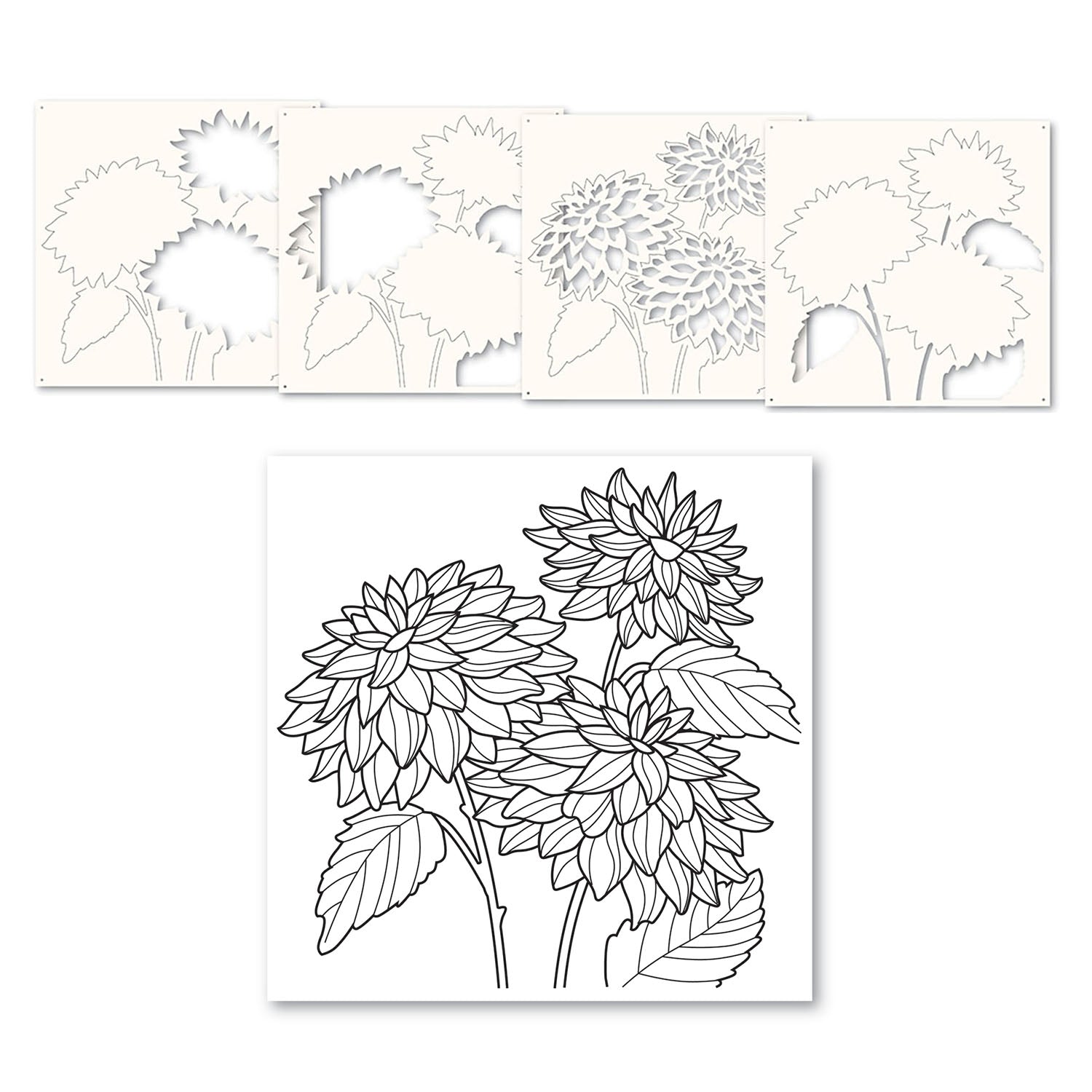 Memory Box Dahlia Stems Stamp and Stencil Bundle