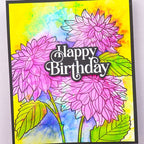 Memory Box Dahlia Stems Stamp and Stencil Bundle birthday