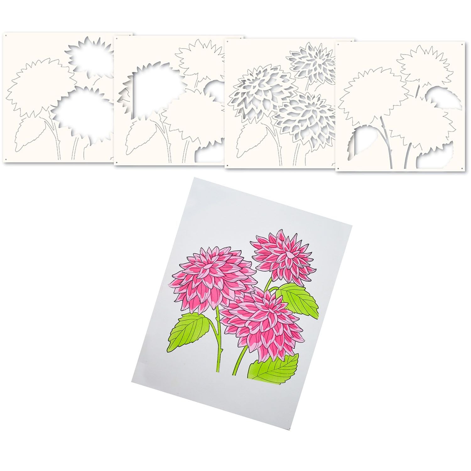 Memory Box Dahlia Stems Stencil Set 88635
