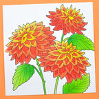 Memory Box Dahlia Stems Stencil Set 88635 coloring