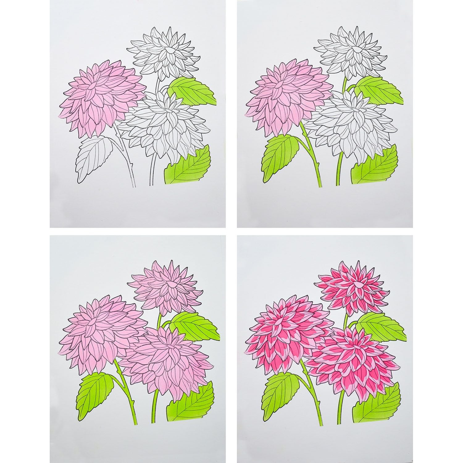 Memory Box Dahlia Stems Stencil Set 88635 how to