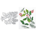 Memory Box Evergreen Holly Bundle Dies 94988 line work
