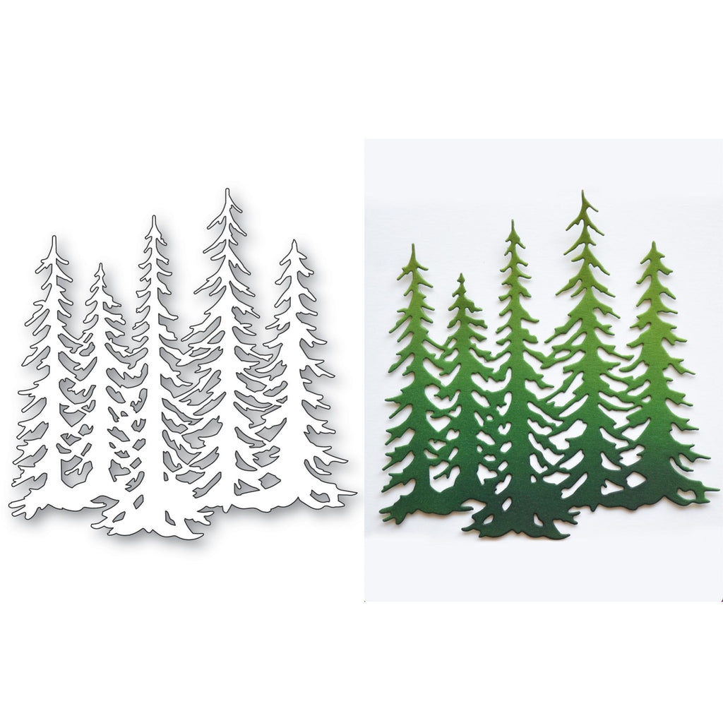 Memory Box Evergreen Tree Stand Die 94969 line work