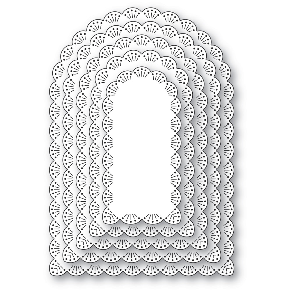 Memory Box Fan Stitch Scalloped Arch Frames Dies 94967