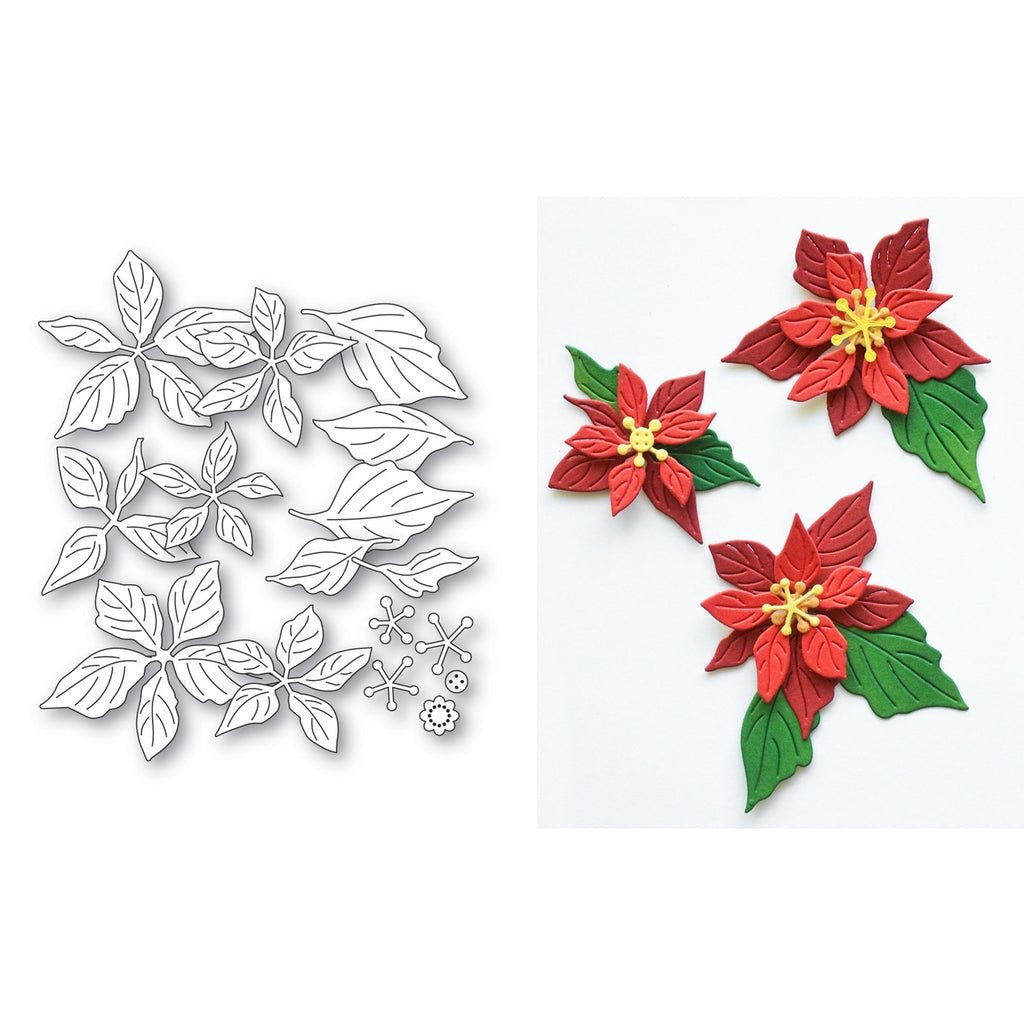 Memory Box Fresh Poinsettia Bundle Dies 94996 line work