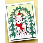 Memory Box Gathered Evergreens Dies 94975 reindeer with santa hat