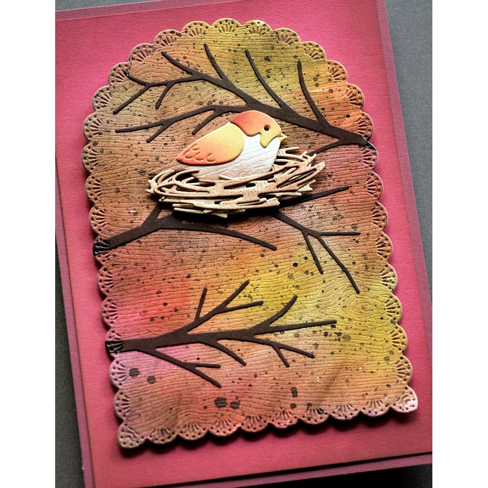 Memory Box Gathered Tree Trunks Dies 94976 bird nest on branches