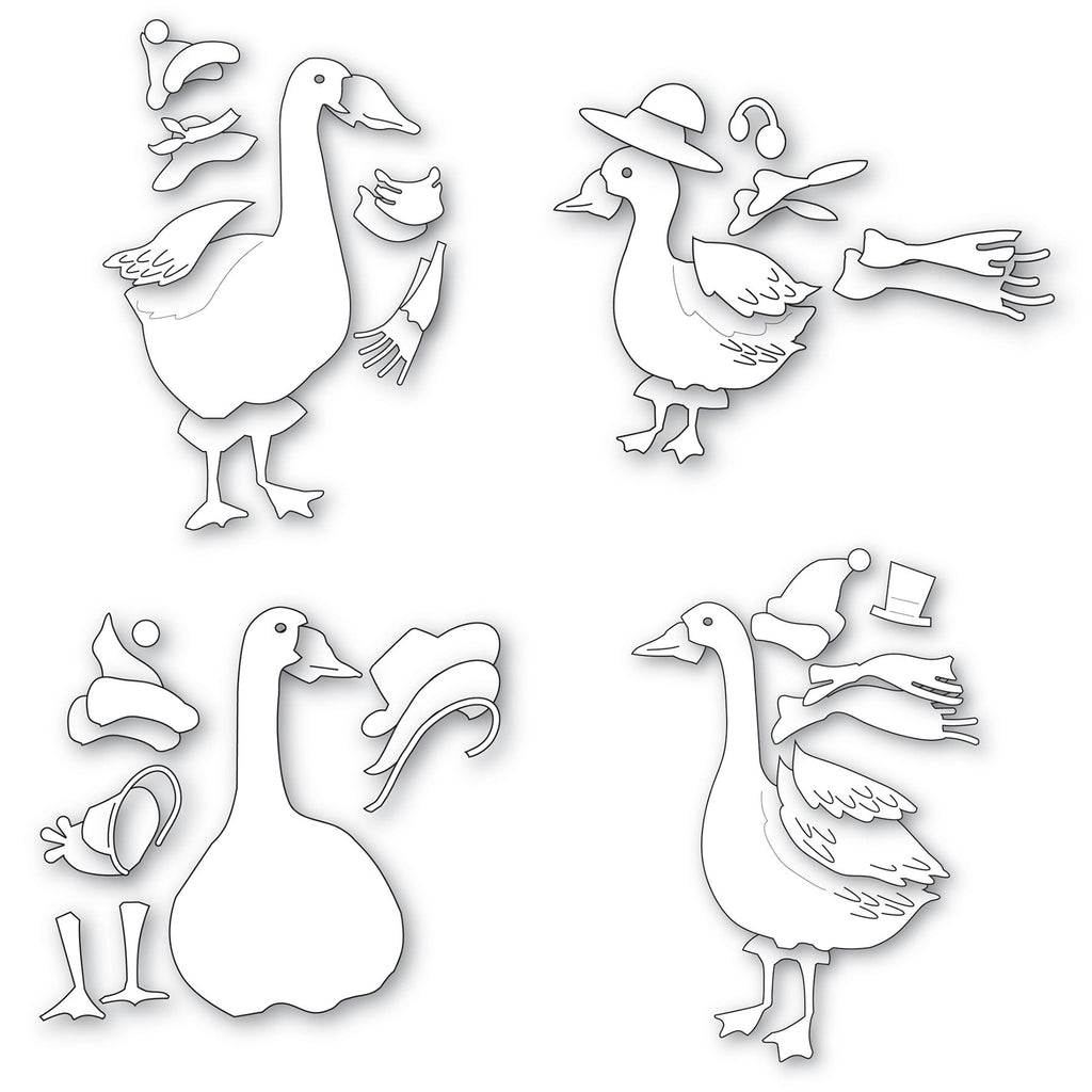 Memory Box Geese Dies Bundle line art