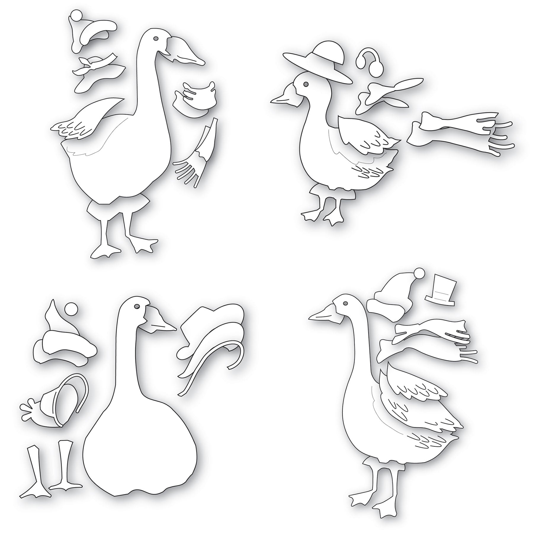 Memory Box Geese Dies Bundle line art