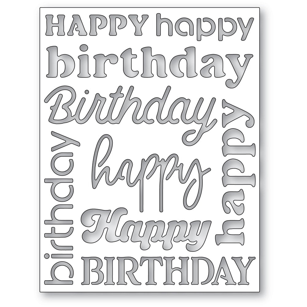 Memory Box Happy Birthday Background Plate Die 94857