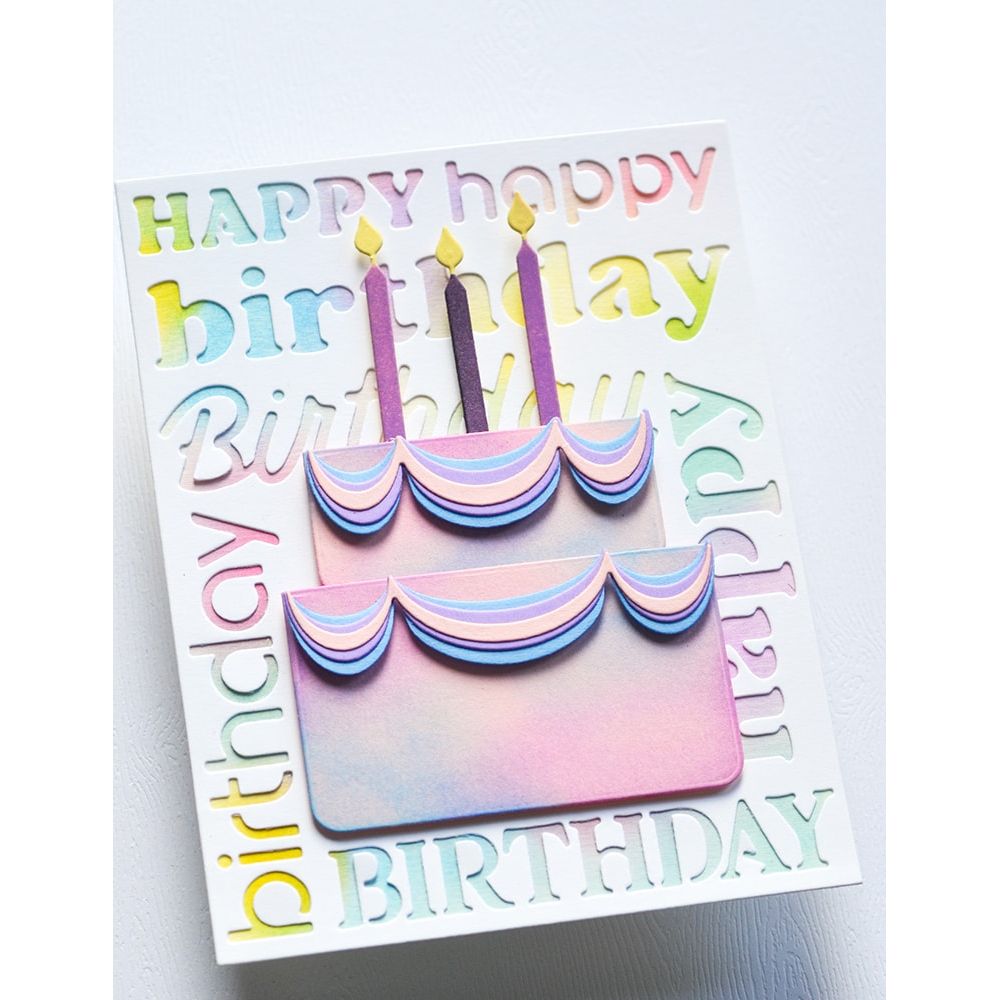 Memory Box Happy Birthday Background Plate Die 94857 cake
