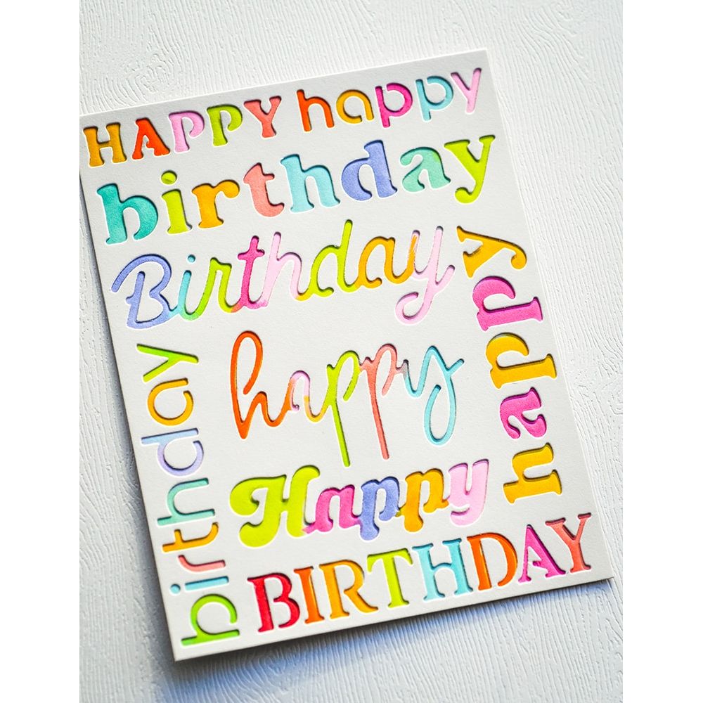 Memory Box Happy Birthday Background Plate Die 94857 happy