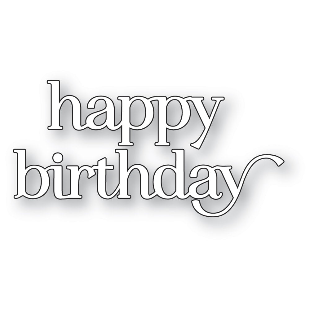 Memory Box Happy Birthday Chic Script Dies 94871