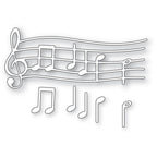Memory Box Happy Birthday Sheet Music Dies 94851 line art