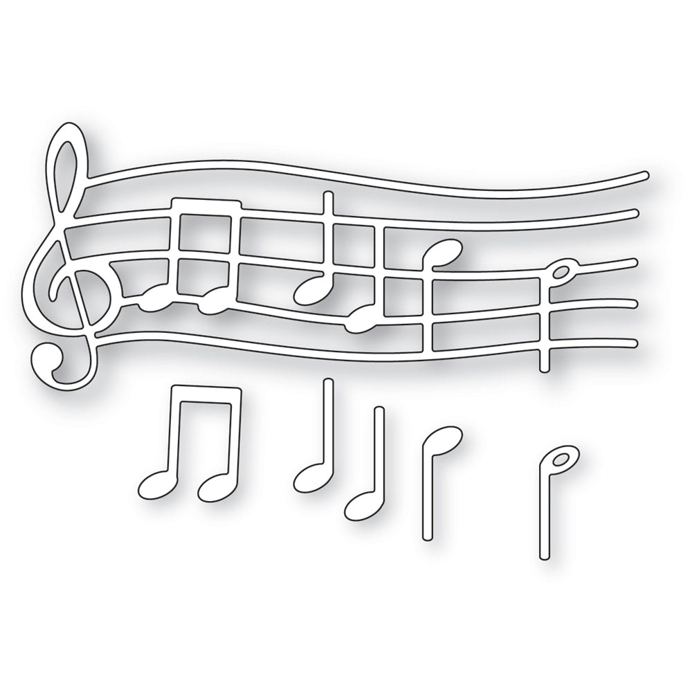 Memory Box Happy Birthday Sheet Music Dies 94851 line art