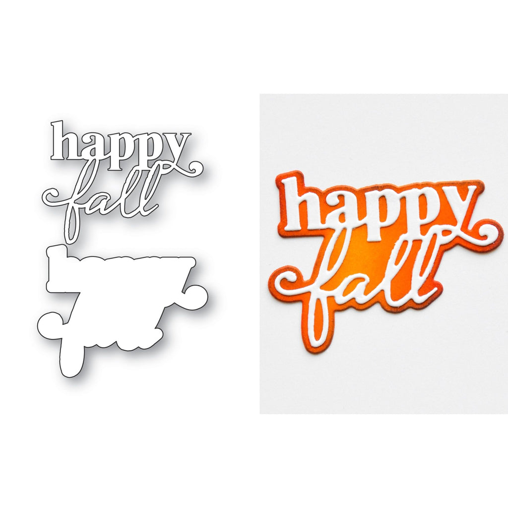 Memory Box Happy Fall Stylish Script Dies 94985 line work