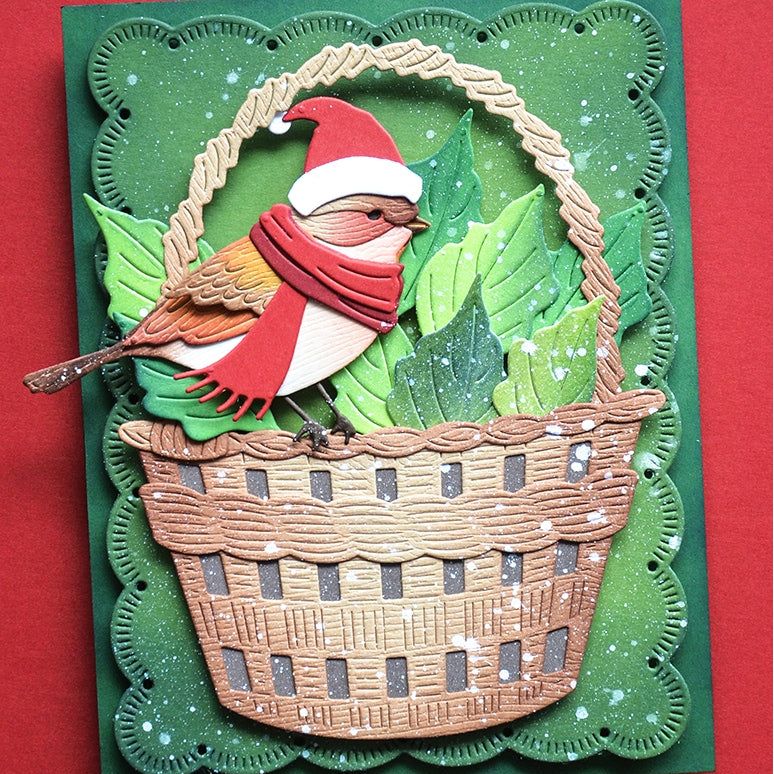 Memory Box Harvest Basket Dies 94968 bird on basket 