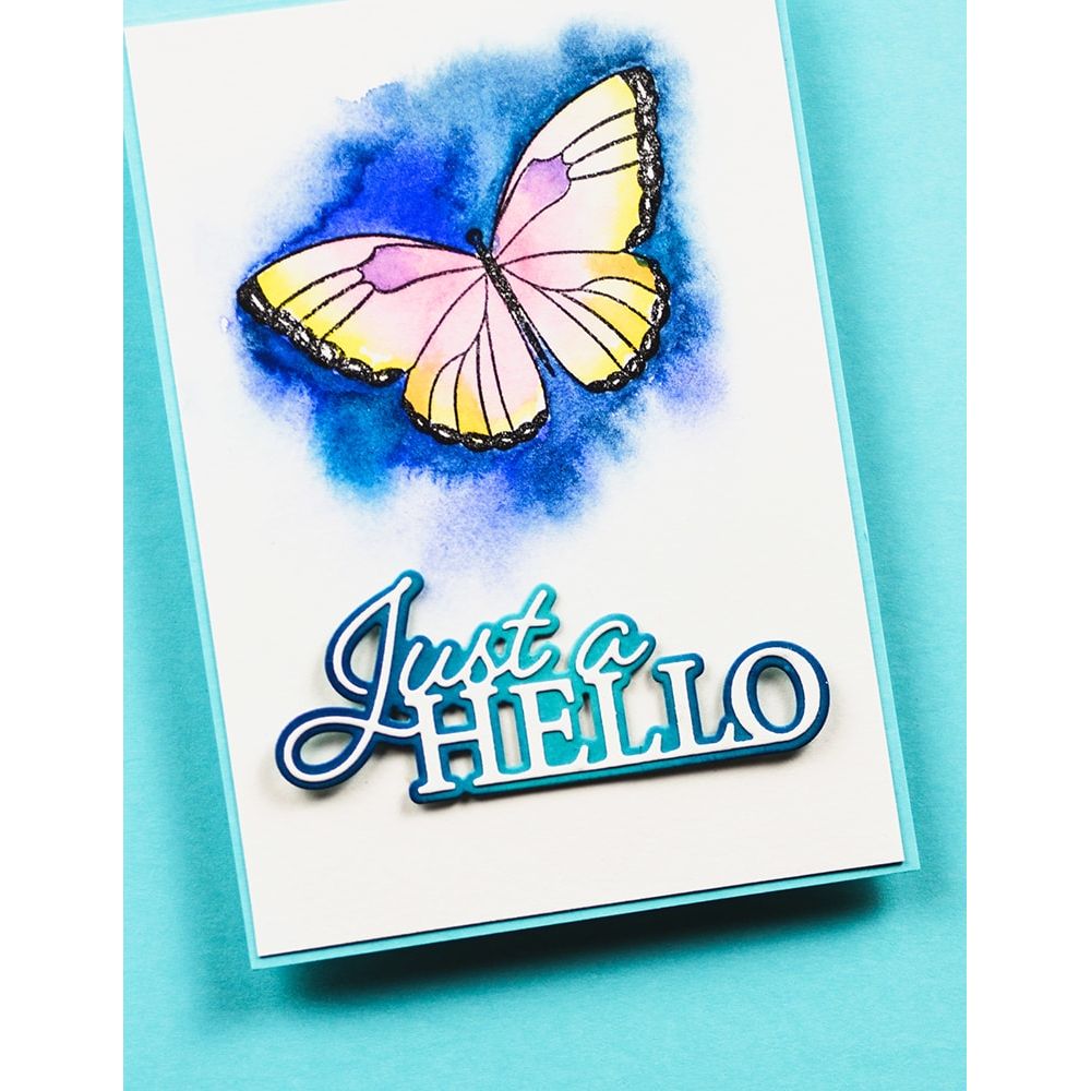 Memory Box Hello Butterfly Clear Stamp Set cl5289 butterfly