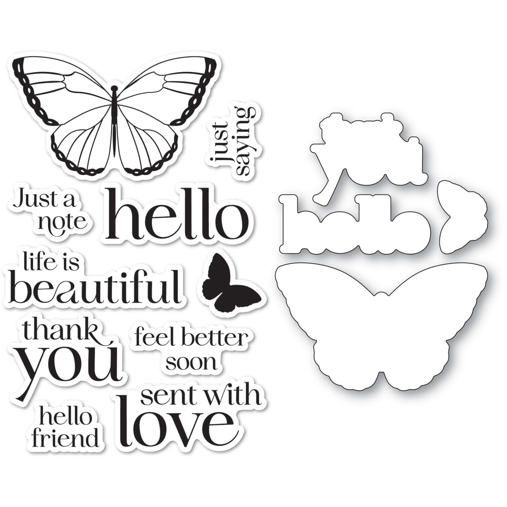 Memory Box Hello Butterfly Stamp And Die Set cl5289d
