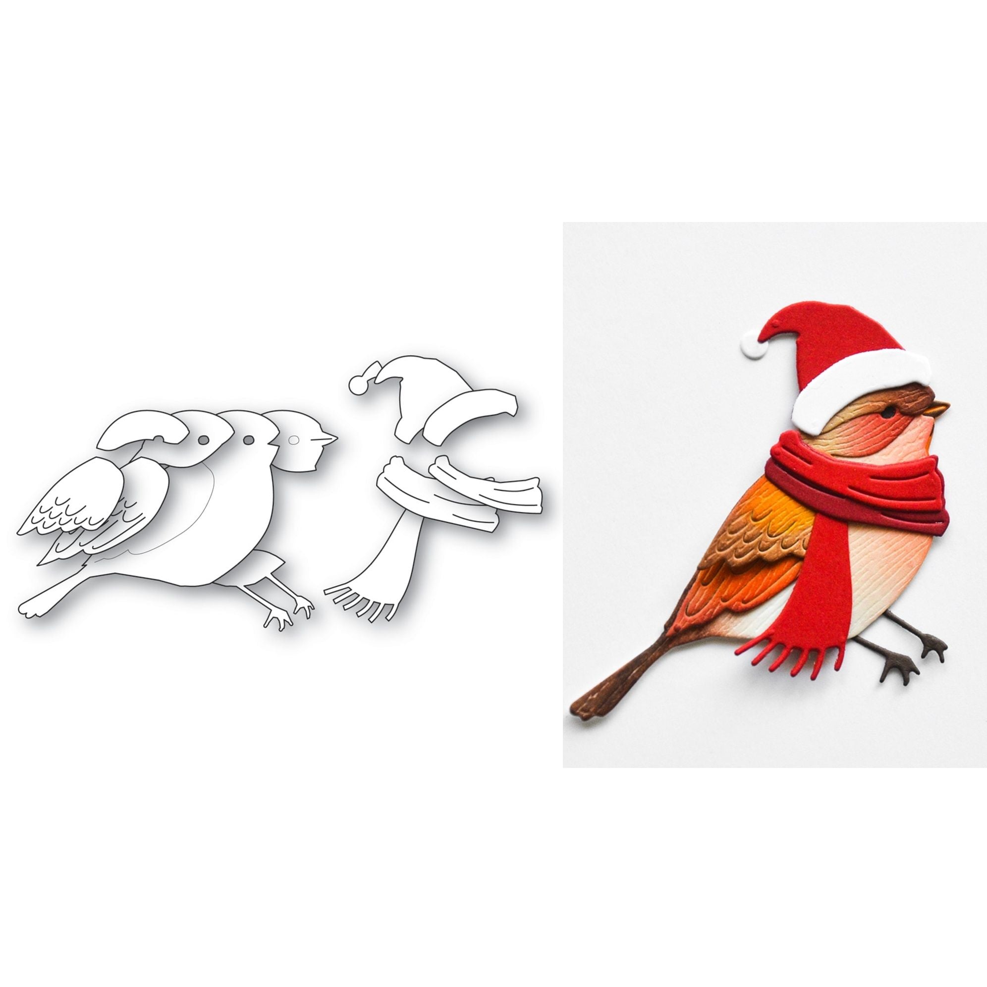 Memory Box Holiday Robin Dies 94989 line work